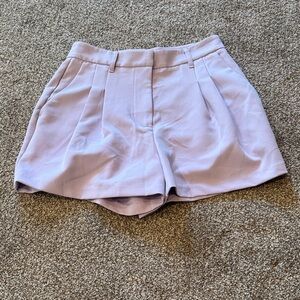 RD Style Lavender Pleated High-Waist Shorts